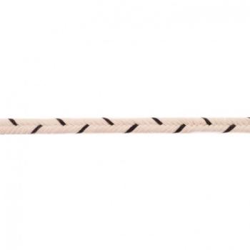 Baumwollkordel Ø 10mm Fischgrätmuster Schwarz/Creme